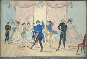 La Poule、1820年頃（ペンとインク、紙にトイレ） 作： Isaac Cruikshank