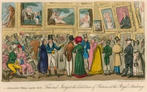 よく過ごしたシリング：ロイヤルアカデミーでの写真展でのトムとジェリー 作： Isaac, Robert and George Cruikshank