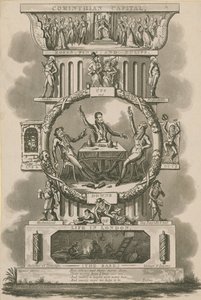 コリント式キャピタル、バラ、ピンク、チューリップ。ロンドンでの浮き沈み、内向きと外れ 作： Isaac, Robert and George Cruikshank