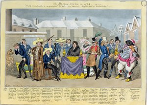 1824年のマシューオラマ、パブ。 G.ハンフリーによる、1824年（カラーエッチング） 作： Isaac, Robert and George Cruikshank