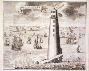ヘンドリックハルスバーグによって彫刻されたエディストーン灯台、1713年（40669も参照） 作： Isaac Sailmaker