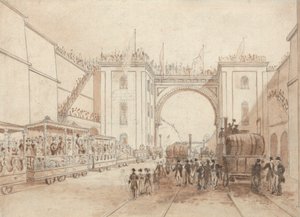 リバプール・マンチェスター鉄道の開通 作： Isaac Shaw