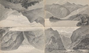 1) (ll) ダボスの湖、2) (lr) セーニュへの峠の入り口、3) (ur) ヴィーゼン 作： Isaac Weld