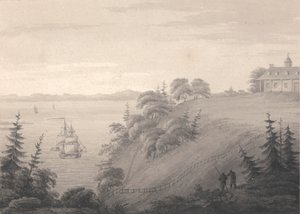 ワシントン将軍の本拠地であるマウントバーノンの眺め 作： Isaac Weld