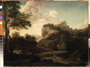 「風景」 イザック・ド・ムシュロン (1667-1744) 作 18世紀 ミカロユス・コンスタンティナス・シウルリオニス美術館、カウナス、リトアニア 作： Isaac de Moucheron