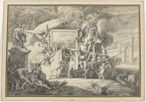 絵画とフランス アカデミーの風刺 Le Triomphe du Vangeur d