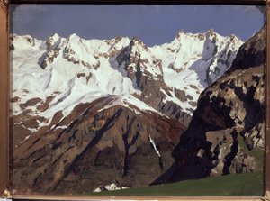 モンブランの山々。イサク（アイザック）・イリイチ・レヴィタン（1860-1900）の絵画、油彩・キャンバス 作： Isaak Ilyich Levitan
