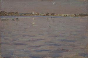 最後の日差し。湖、1898〜1899年 作： Isaak Ilyich Levitan