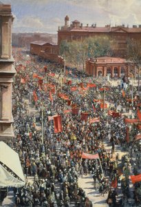 10月25日アベニューでのデモンストレーション、1934年のトレチャコフ美術館での1934年の絵画のスケッチ、1930年 作： Isaak Israilevich Brodsky