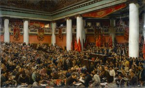 Deuxieme congres du Komintern (Internationale communiste) - 共産主義インターナショナル（コミンテルン）第2回大会の祝賀開会 - Isaak Izrailevich Brodsky (1884-1939).油彩・キャンバス 作： Isaak Israilevich Brodsky