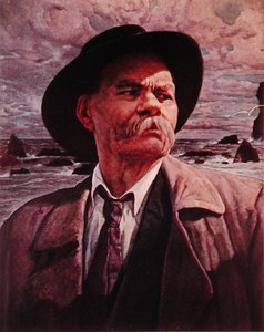 マクシム・ゴーリキー（1868-1936）1930-36年頃（リトグラフ）