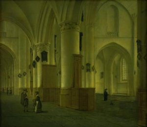 ハールレムの聖バーフ教会の側通路 作： Isaak van Nickelen