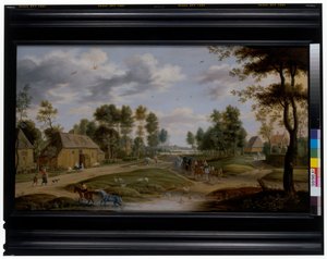 馬車のあるドルフの風景 作： Isaak van Oosten