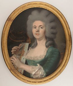 歌手ロザリー・デュガソン（1755-1821）と推定される肖像画（油彩・カンヴァス） 作： Isabelle Pinson