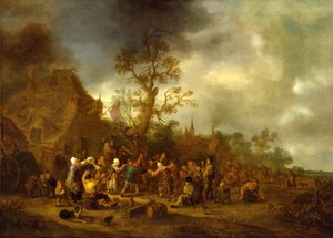 1642年のインの外の農民のメリーメイキング