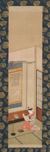 手紙を読む娼婦、18 世紀半ば。 作： Ishikawa Toyonobu