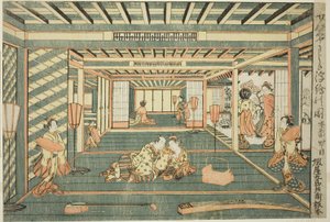 大部屋透視図（千畳敷浮絵の図） 作： Ishikawa Toyonobu