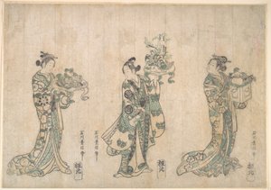 3人の俳優 作： 石川豊信