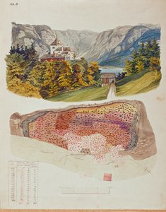 1846年、鉱山技師でアマチュア考古学者のヨハン・ゲオルク・ラムザウアーが、オーストリアのハルシュタット上空の墓地で発掘を始めた。 作： イシドール・エンゲル