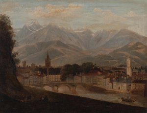 グルノーブルの眺め、背景にベルドンヌ山脈 1831年 （油彩・カンヴァス）