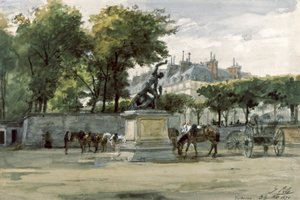 パリコミューン：チュイルリーのベルサイユ軍、1871年頃（水彩） 作： Isidore Pils