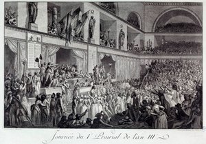 フランス革命：第3年のIプレーリアルにおける飢餓に対する民衆の反乱の日（1795年5月20日）：民衆は大会に侵入し、パリの補給を担当していた副官ジャン・ベルトラン・フェロー（1759-1795）を虐殺し、反対した。