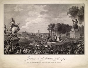 1793 年 10 月 16 日 1793 年 10 月 16 日のマリー・アントワネットの処刑、c. 1795年。