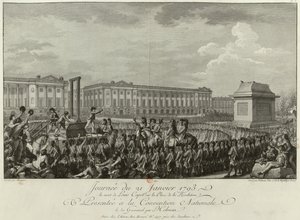 1794年1月21日、1794年の革命広場におけるルイ16世の処刑