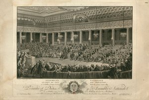 1789 年 8 月 4 日の夜、国民議会、1790 年。 作： Isidore Stanislas Helman