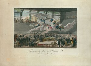 1789 年 6 月 20 日のテニスコートの宣誓。 作： Isidore Stanislas Helman