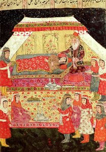ハーレムシーン、「Shahnama」（王の書）のイラスト、Abu&39;l-Qasim Manur Firdawsi（c.934-c.1020） 作： Islamic School