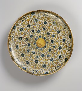 ムーア調光沢皿（陶器） 作： Islamic School