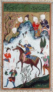 Ms B-284 fol.50b The Kings Hunt、from Divan from Huseyn Bayqara、c.1540 作： Islamic School