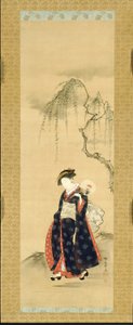 柳の木の下の美しさ