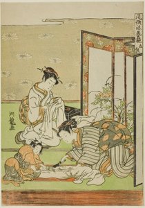 「風流工芸づくし」シリーズより、裁縫（たちぬい） 作： Isoda Koryusai