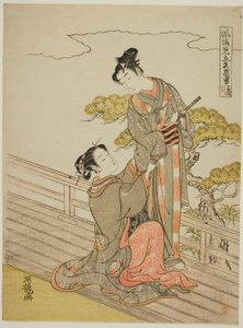「風流見立て色武勇」シリーズより 草摺りきのパロディ 作： Isoda Koryusai