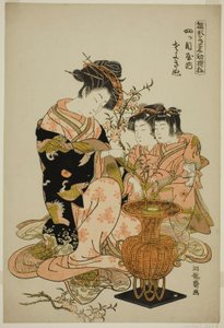 四ツ目屋のさよぎぬ 「モデル・フォー・ファッション ひながたわかなはつもよう」シリーズより 作： Isoda Koryusai