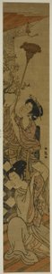 蜘蛛の巣を掃く 作： Isoda Koryusai