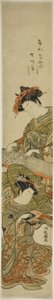 門金屋の花魁七彩とその従者 作： Isoda Koryusai