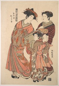 玉屋の遊女白玉、『春の若菜のように新鮮な年初の意匠の雛形帳』（『雛形若菜初模様』）より 作： Is田流彩