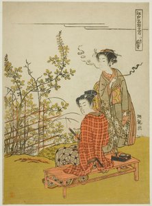 The Eighth Month at Hagi Temple (Hachigatsu Hagidera), from the series "Famous Places in Edo in the Twelve Months (Edo meisho junigatsu)" 作： Isoda Koryusai