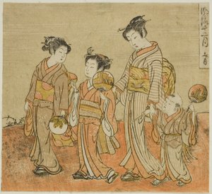 『おしゃれ十二月』より 七月（ふみづき） 作： Isoda Koryusai