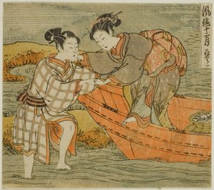 連載「おしゃれ十二月（ふりゅうじゅうにつき）」より、三月（はなみずき） 作： Isoda Koryusai
