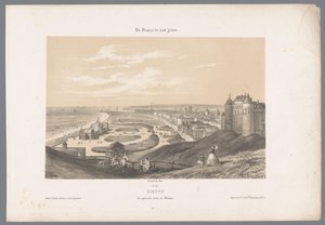 城からのディエップの眺め ディエップ。 Vue générale Prize du Château (オブジェクトのタイトル) 現代フランス（シリーズタイトル） La France de nos jours (オブジェクトのシリーズ タイトル) 作： Isodore Laurent Deroy