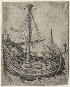 右に向かって進む船 作： Israhel van Meckenem