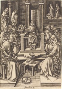 医師の中のキリスト、c。 14901500。 作： Israhel van Meckenem