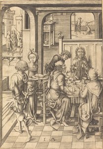 エマオのキリスト、c。 1480年。 作： Israhel van Meckenem