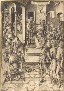 アンナスの前のキリスト、c。 1480年。 作： Israhel van Meckenem