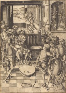 ピラトの前のキリスト、c。 1480年。 作： Israhel van Meckenem