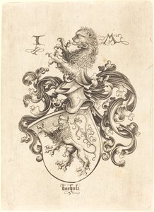 ライオンの紋章、c。 14801490。 作： Israhel van Meckenem